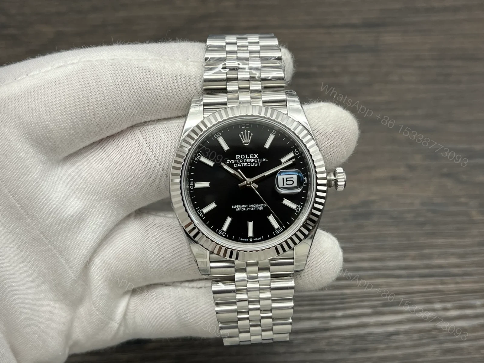 Rolex Datejust 36 Stainless Steel Fluted Jubilee Black Dial 116234-0085 — view 1