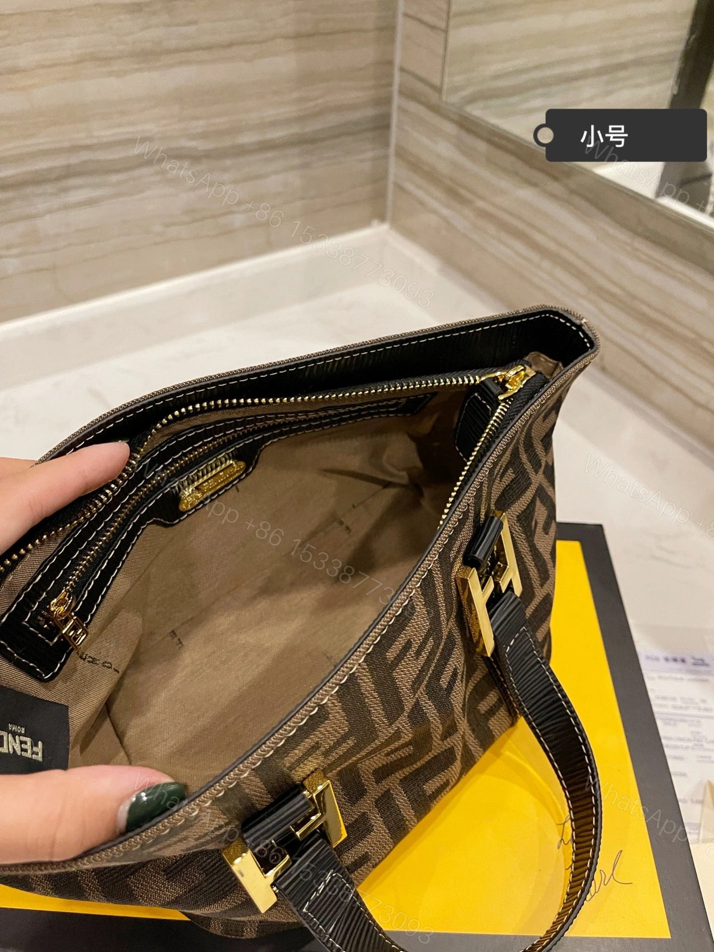 View 6 of FENDI Zucca Canvas Hand Bag
