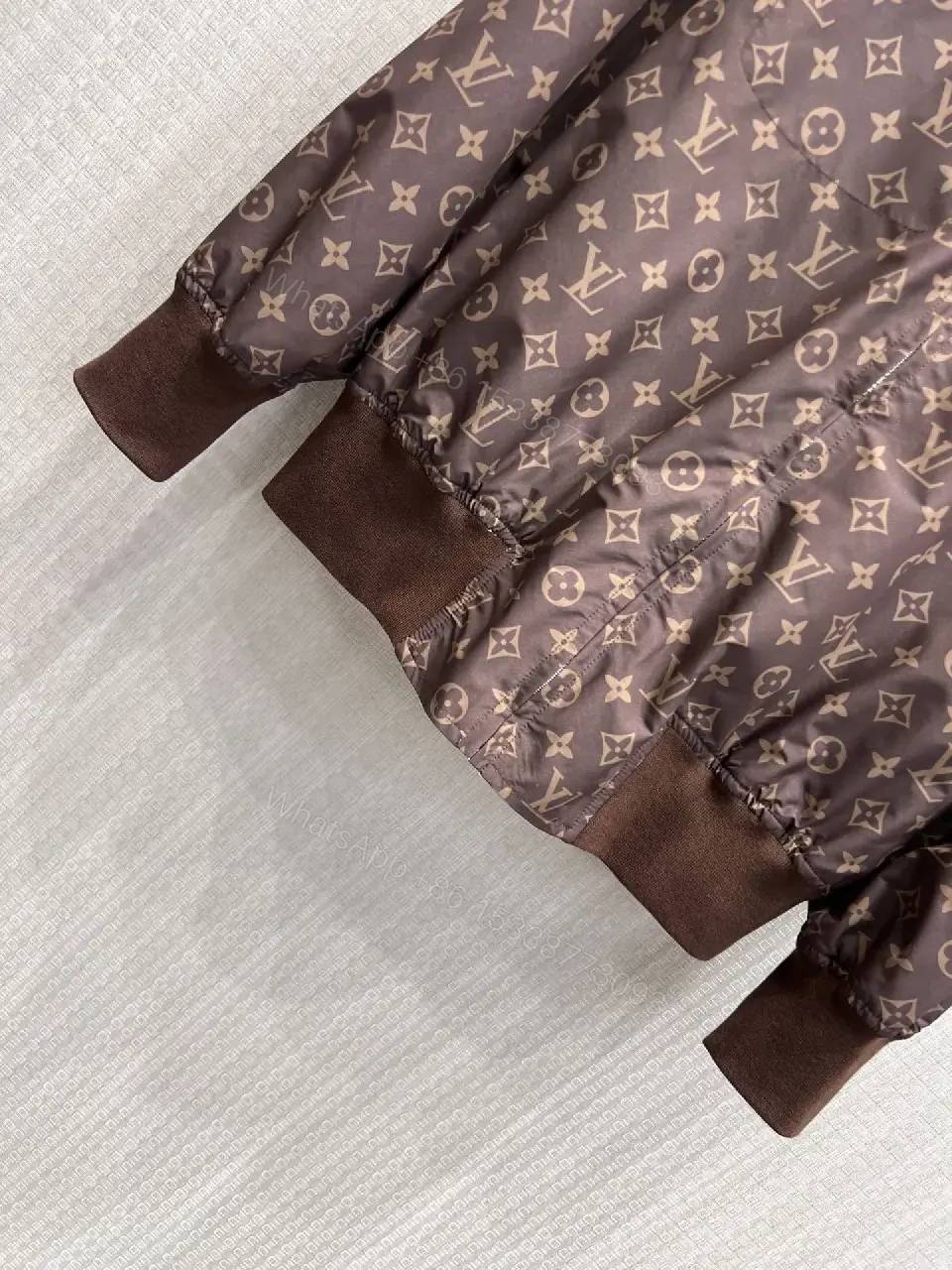 View 8 of Brown Monogram Bomber Jacket - Modern Utility, Signature Flair