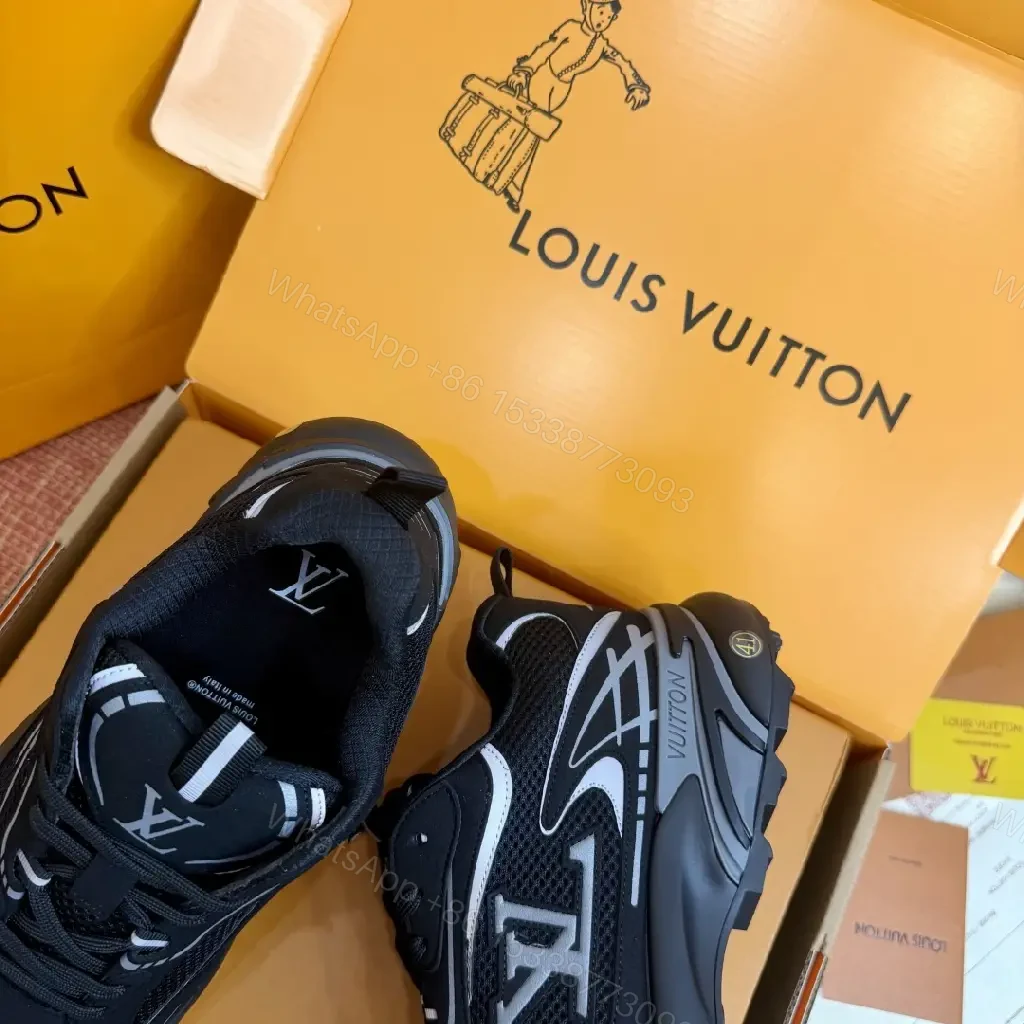 View 3 of Black Mesh Sneaker Louis Vuitton Style with Breathable Upper Footwear