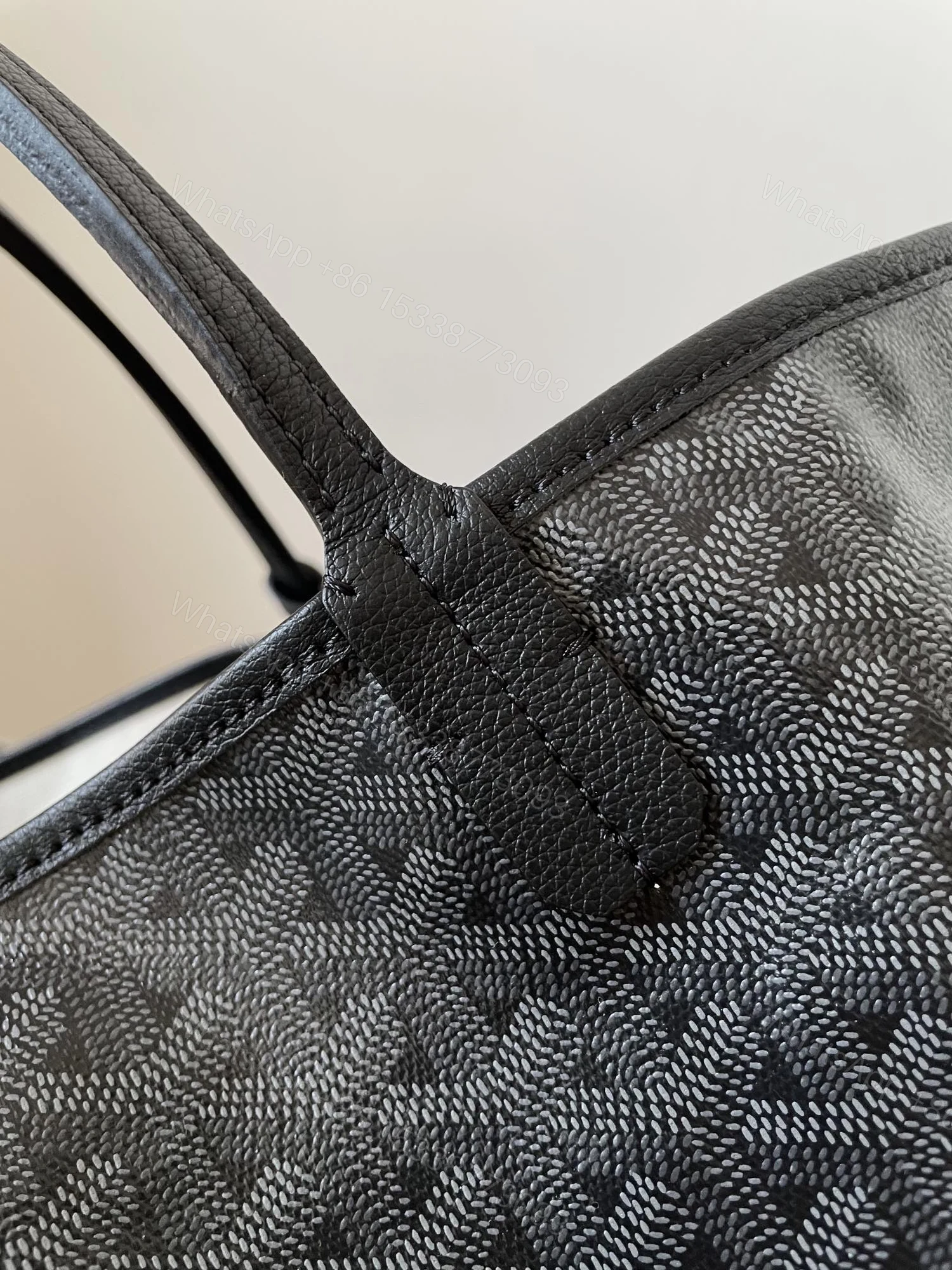 View 4 of Goyard Black Goyardine Saint Louis PM Leather