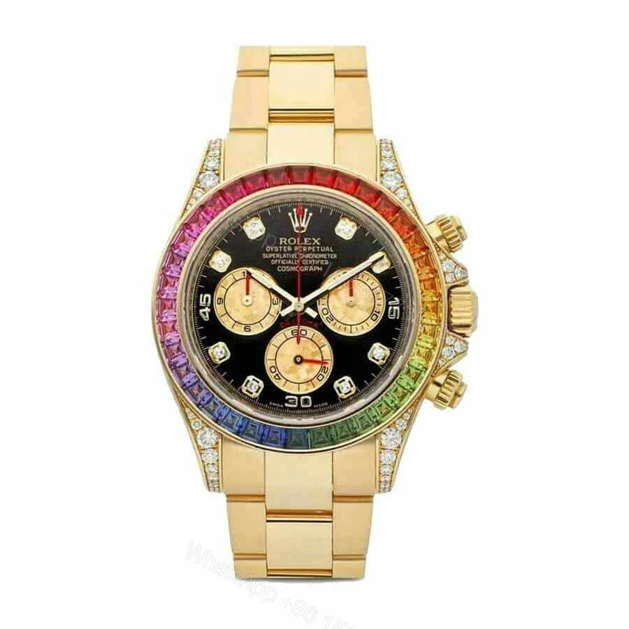 View 2 of Rolex Daytona 116595RBOW Super Clone: 40mm Everose Gold Rainbow