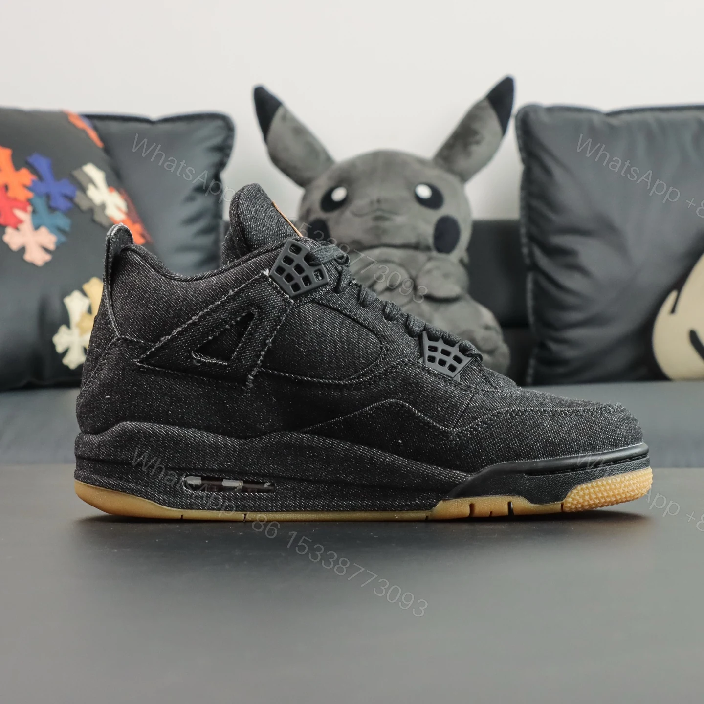 View 2 of Air Jordan 4 Retro Levis Black Reps