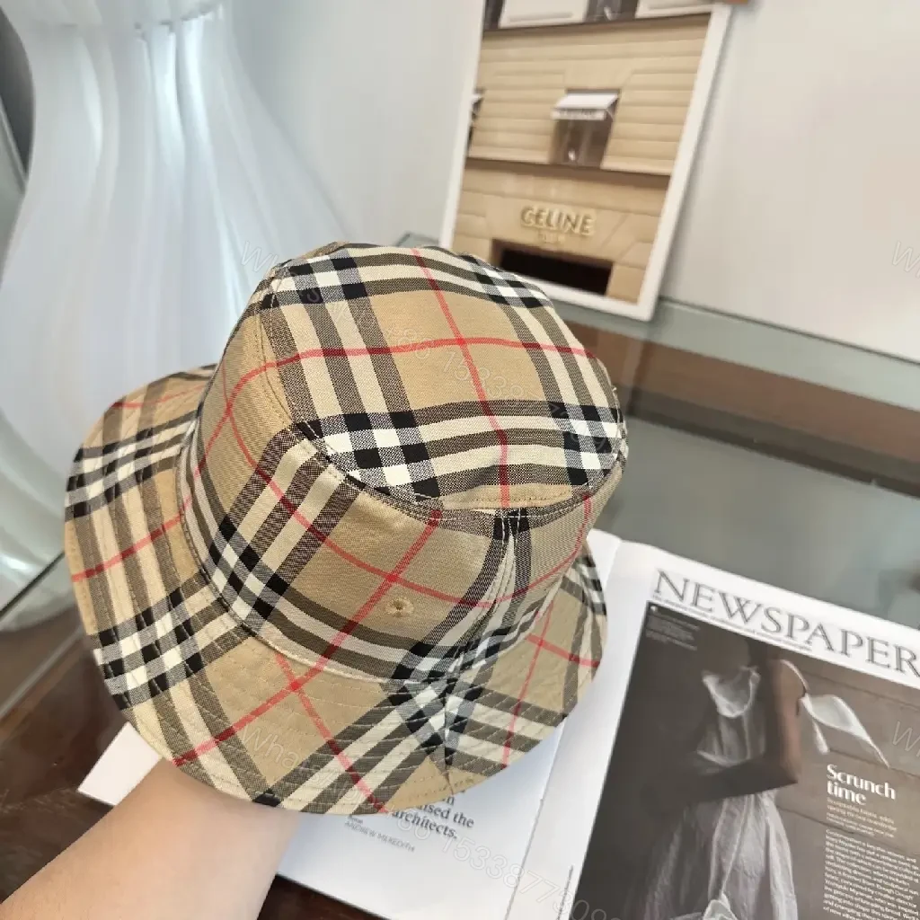 View 7 of Plaid Buckle-Structured Bucket Hat — All-Season Style