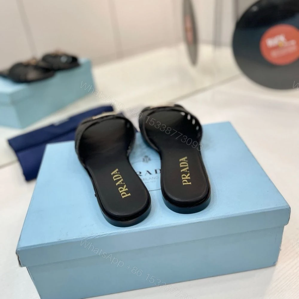 View 7 of Prada Crochet Slides Black