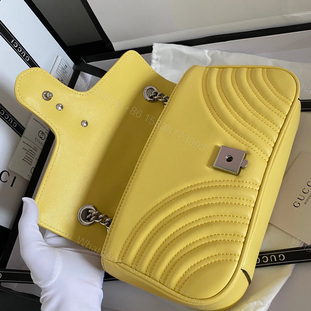 View 3 of Gucci Marmont Small Pastel Yellow