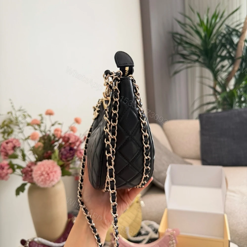 View 6 of Chanel Hobo Bag Shiny Gold Metal Black 20Cm