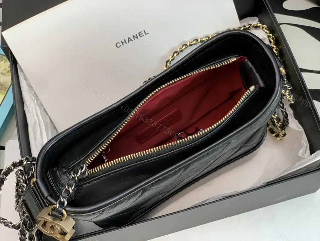 View 3 of Chanel-Inspired Quilted Black Leather Crossbody: Refined Shine