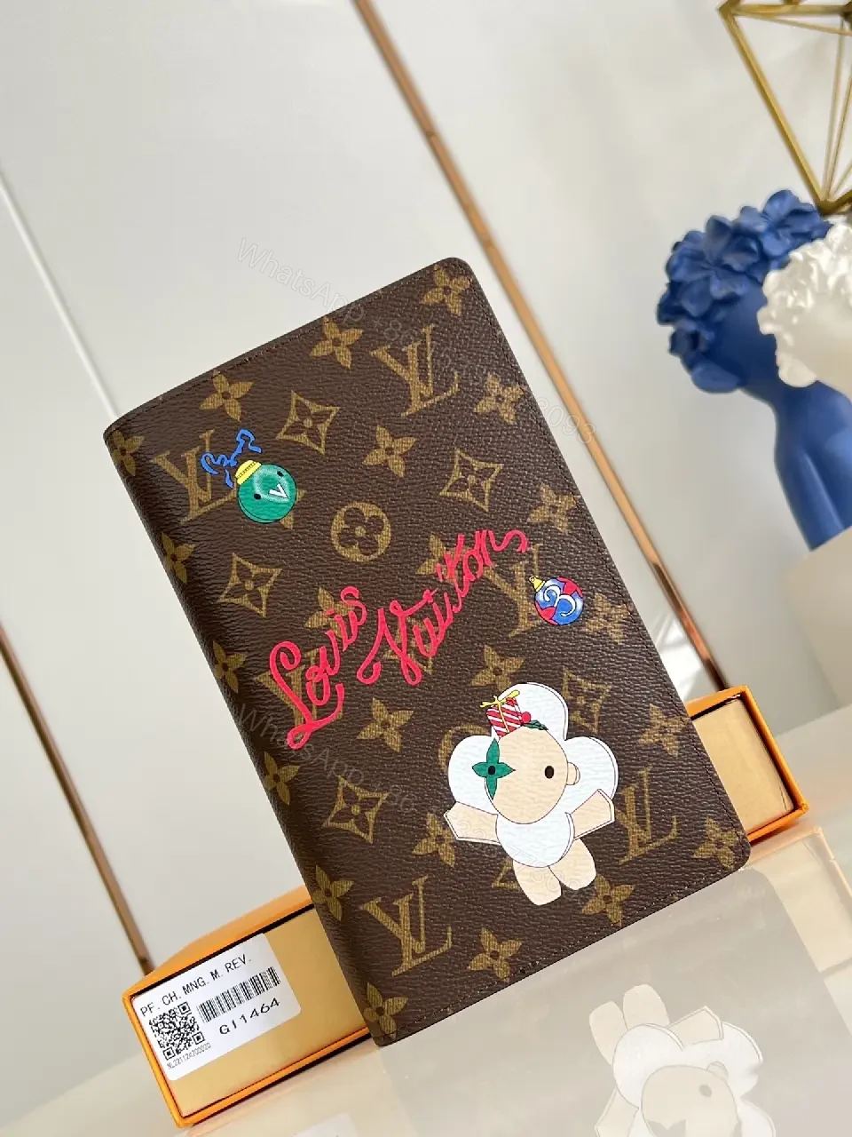 Monogram Canvas Wallet: Playful Illustrated Chic Wallet — view 1
