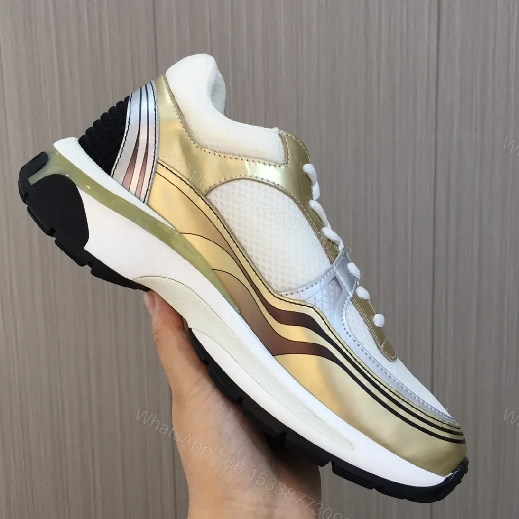 View 7 of Gold-Tone Luxe Sneaker: Textured Mesh, Everyday Glam