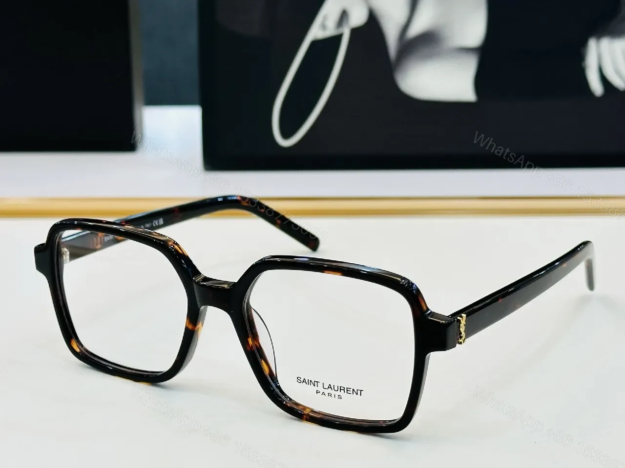 View 8 of Oversized Black Acetate Frame + Gold-Hardware Eyewear Luxury