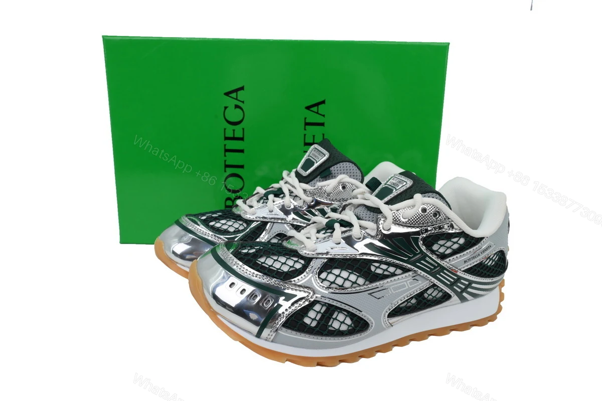 View 6 of Bottega Veneta Orbit Dark Green Silver