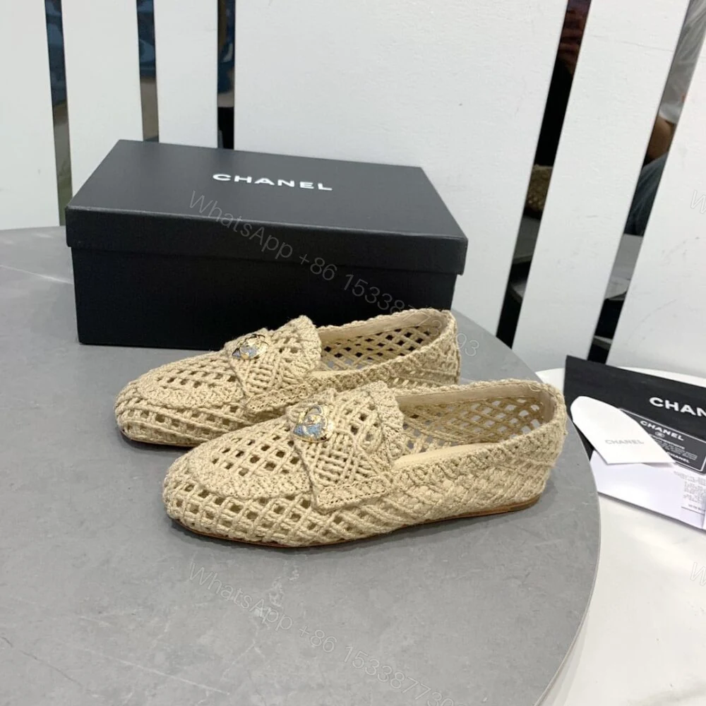 View 3 of Chanel CC Cap Toe Slip On Loafers White