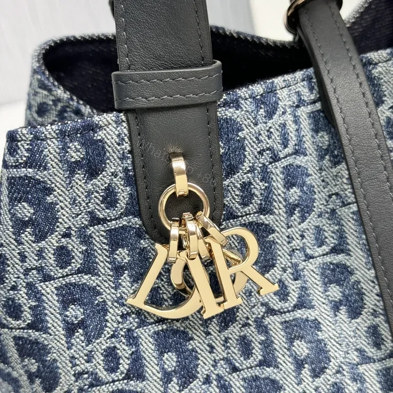 View 9 of Denim Jacquard Luxe Handbag: Modern Texture, Everyday Luxury