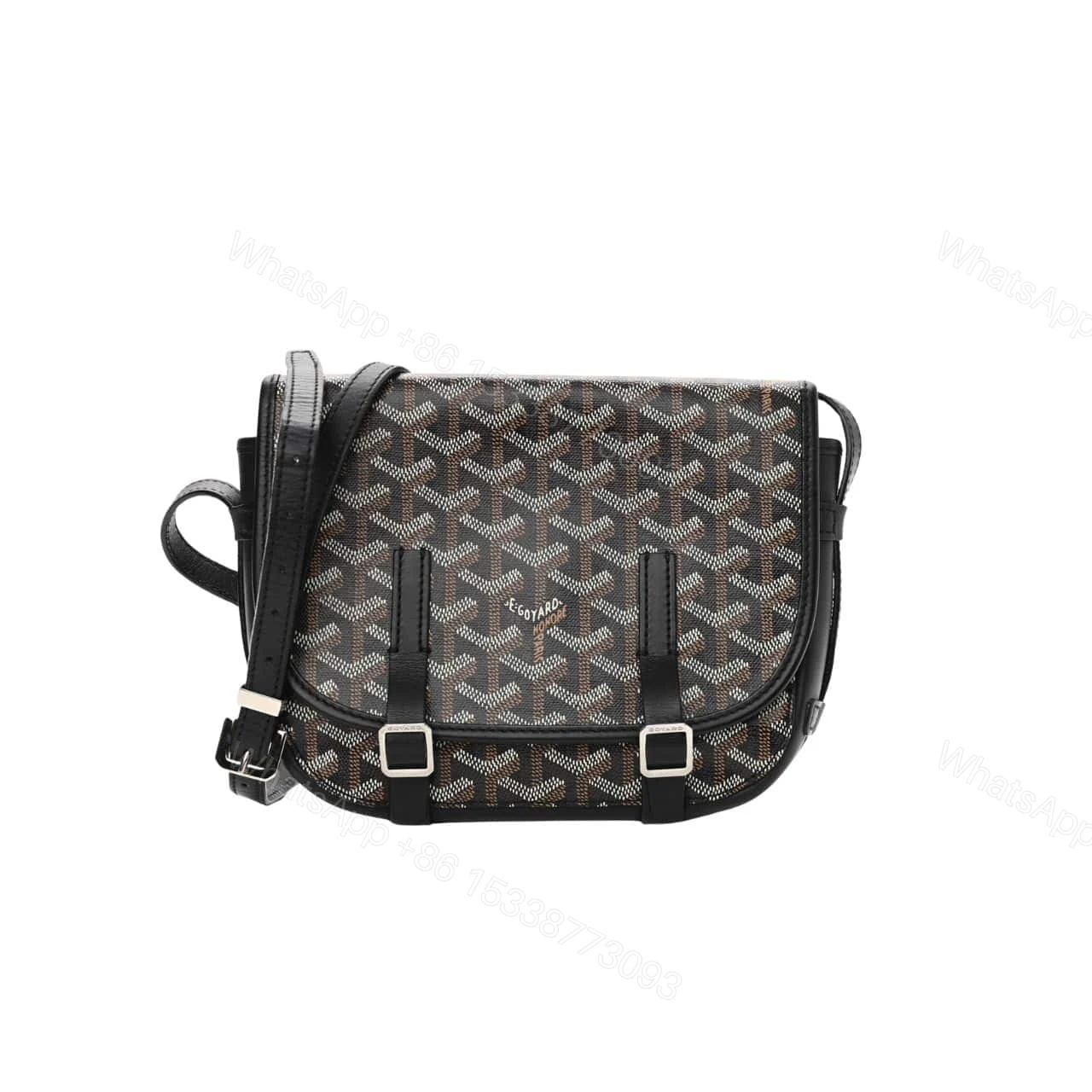 GOYARD GOYARDINE BELVEDERE PM MESSENGER BAG BLACK 21CM — view 1