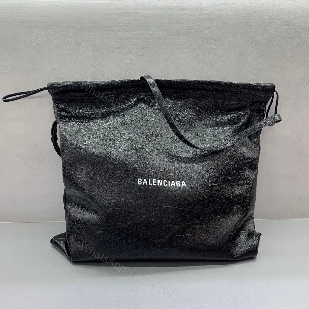 Dark Metallic Black Leather Tote: Everyday Luxe Carry — view 1