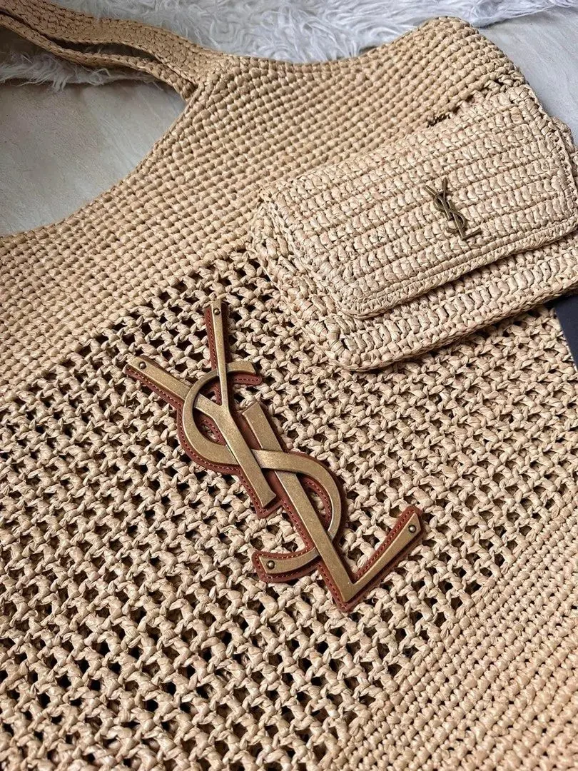 View 4 of YSL Saint Laurent Icare Maxi raffia tote bag