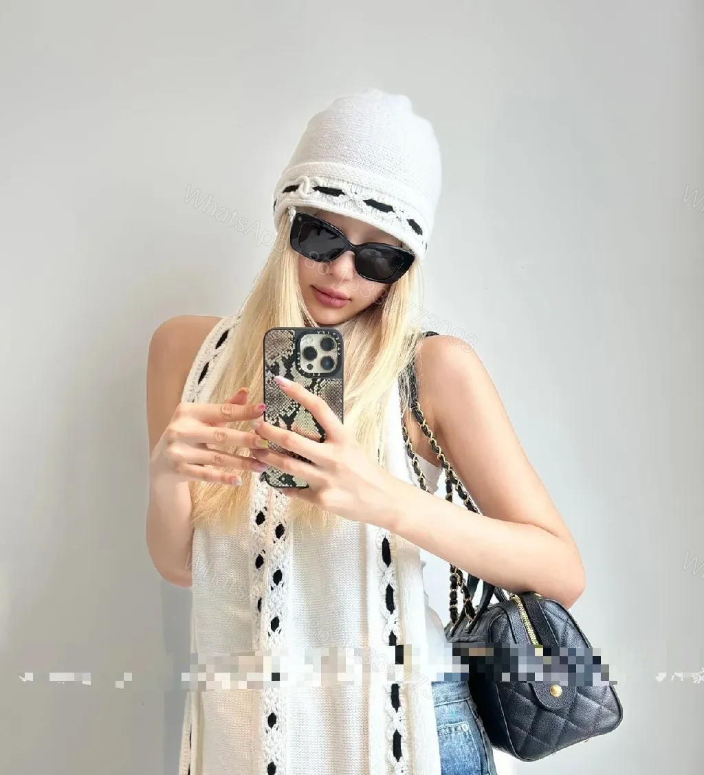 View 4 of Textured Knit Beanie: Luxe Strap Detail, Everyday Chic, Beanie