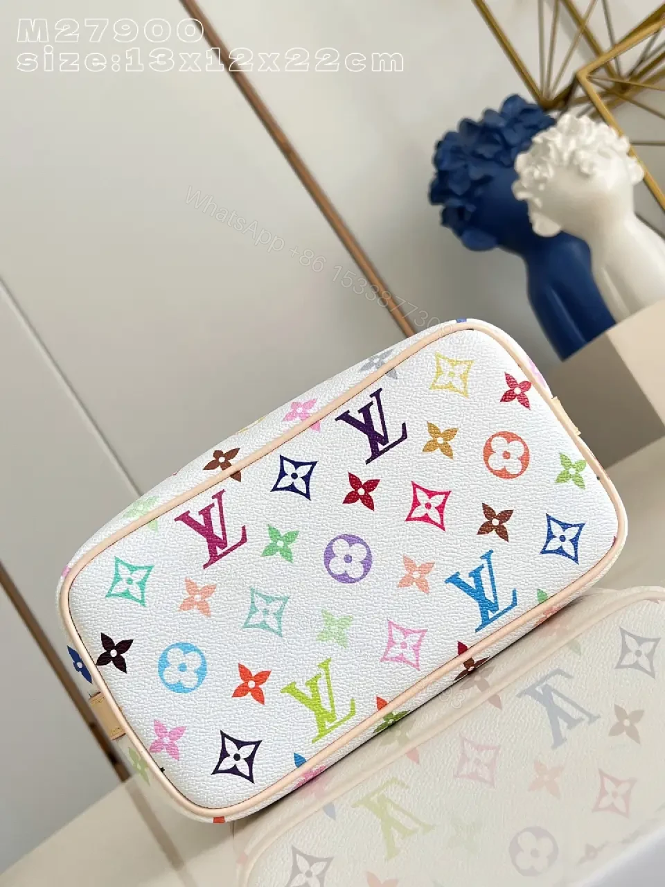 View 6 of Colorful Structured Crossbody Bag with Multicolor Logo Texture