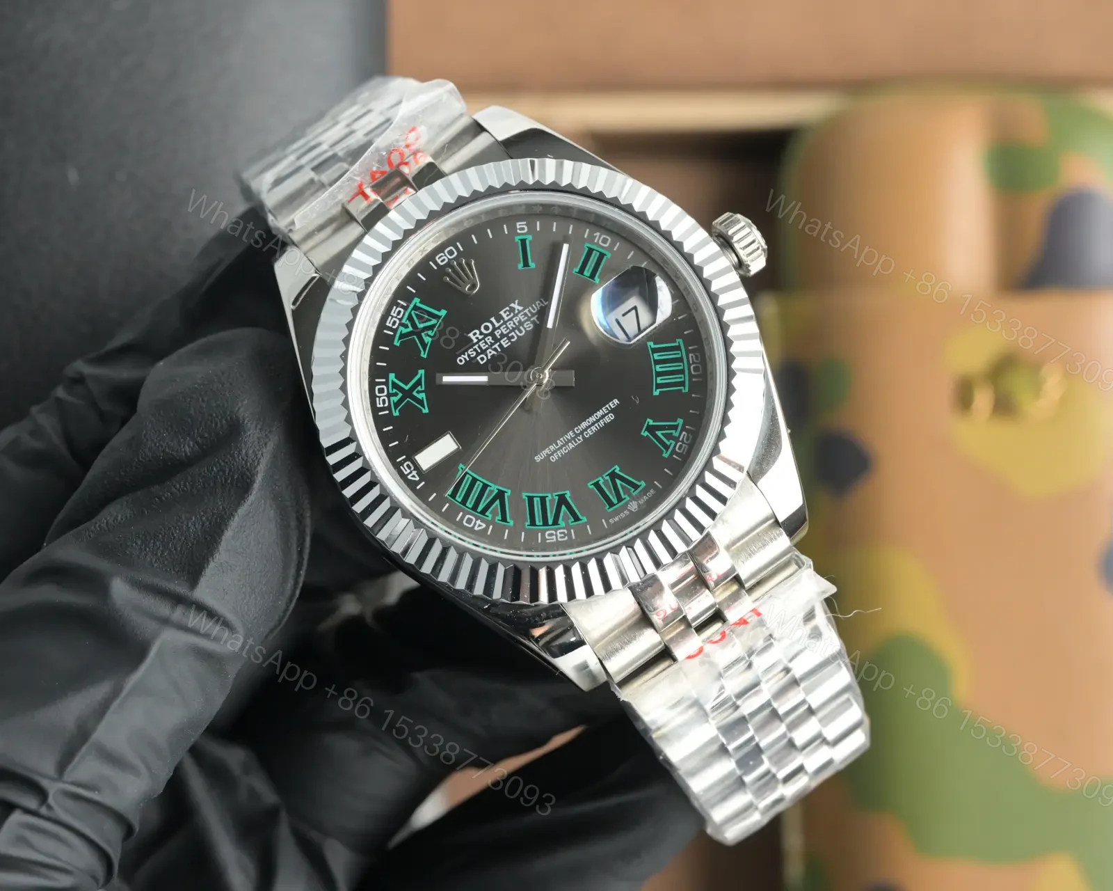 View 2 of Rolex Datejust 41 Stainless Steel Fluted Slate – Roman Grey Dial Jubilee 126334-0022