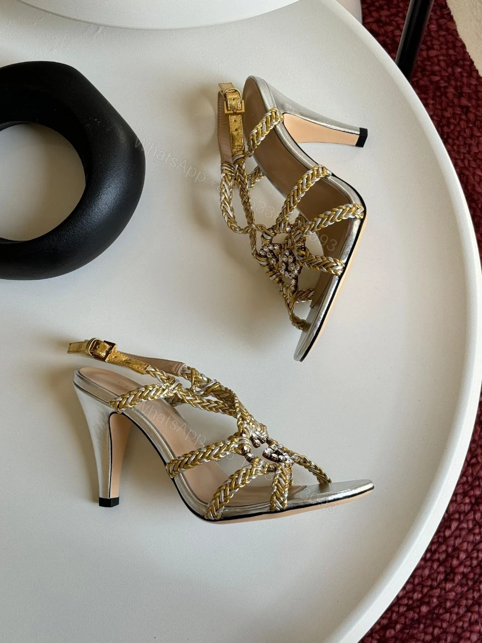 View 3 of Gucci Crystal Interlocking G sandals (Copy)