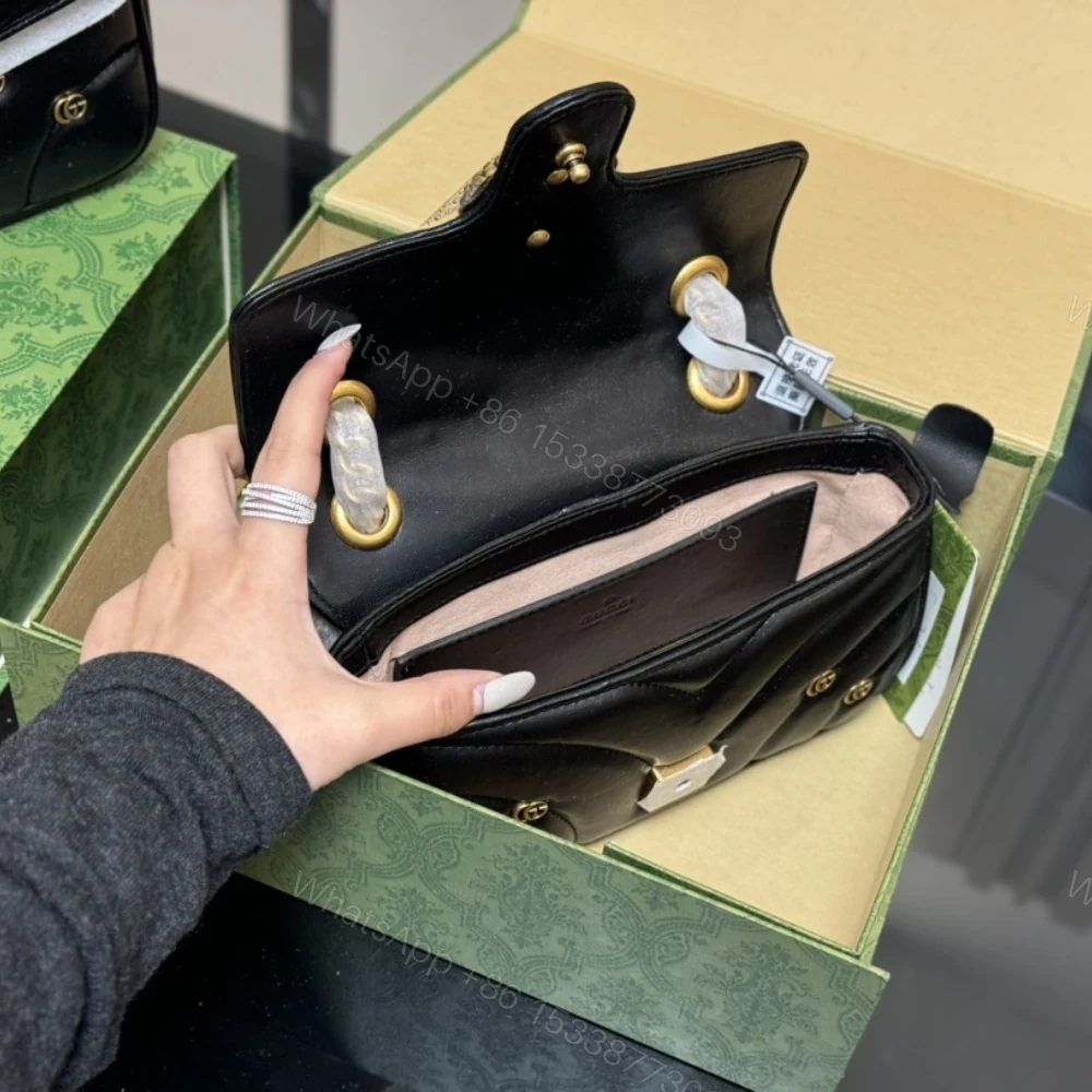 View 7 of Gucci GG Marmont Small Shoulder Bag Black 26Cm 443497 AACPG 1000