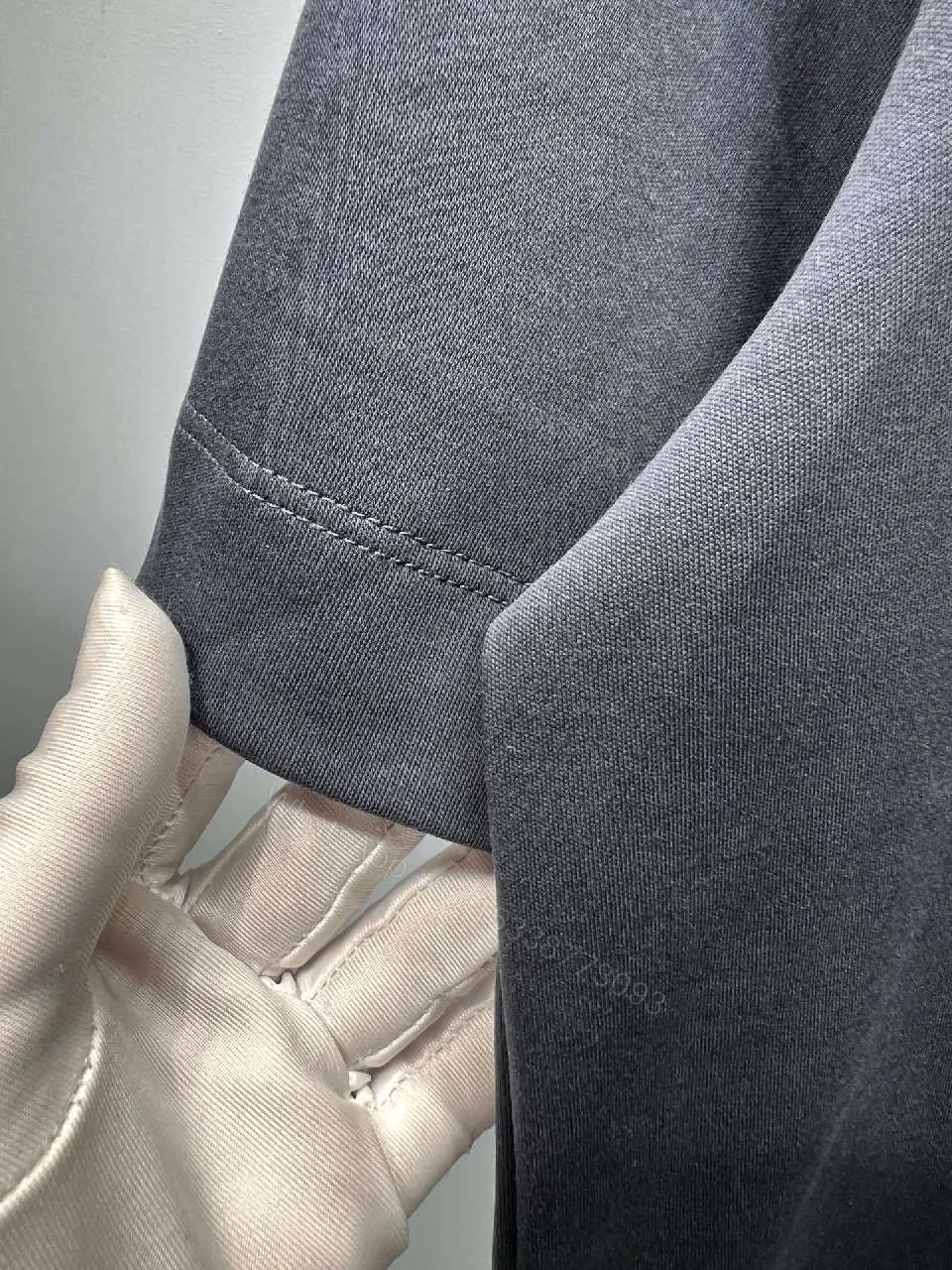 View 5 of Navy Cotton Tee with Zip Pocket, Minimalist Luxe, Casual Wear