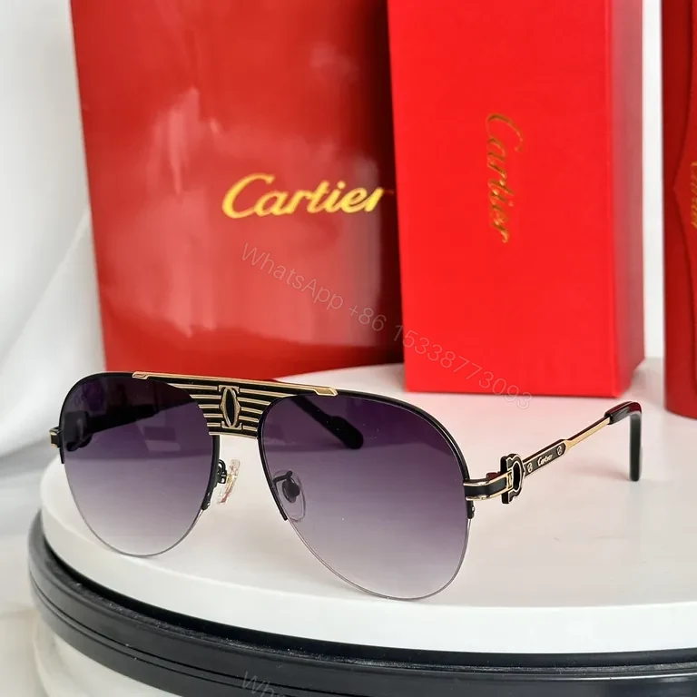View 4 of Cartier-Inspired Aviators: Luxe Gradient Polarized Sunglasses