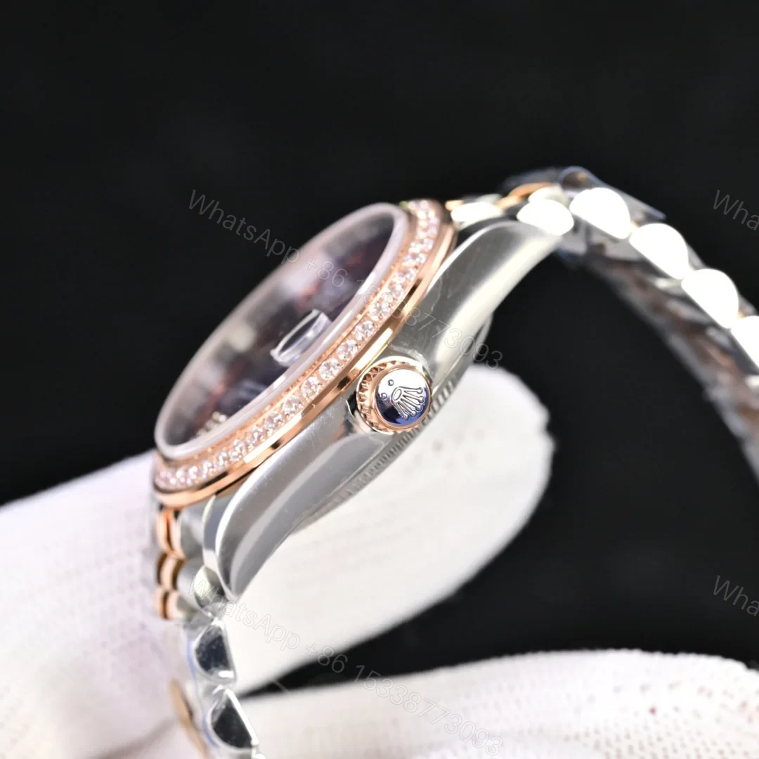 View 3 of Rolex Datejust 31 Stainless Steel Rose Gold Diamond Aubergine – Roman Dial Jubilee 278381RBR-0020