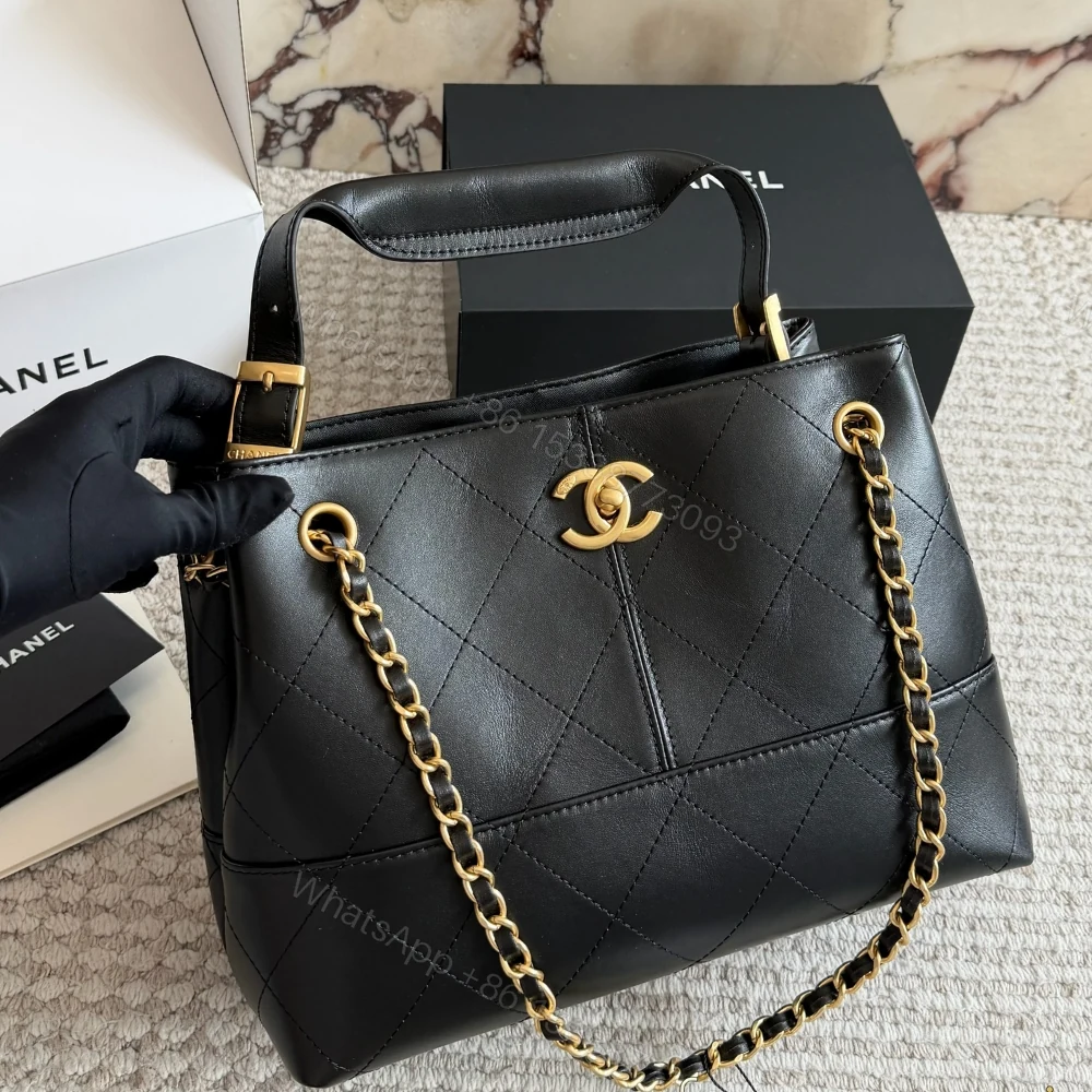 View 2 of Chanel 25A Hobo Bag Gold Tone Hardware Black 28Cm