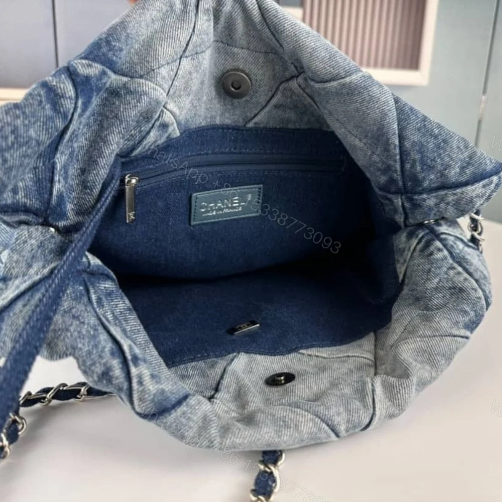 View 8 of Chanel 22 Handbag Washed Denim 36Cm AS3261 B10439 NM981