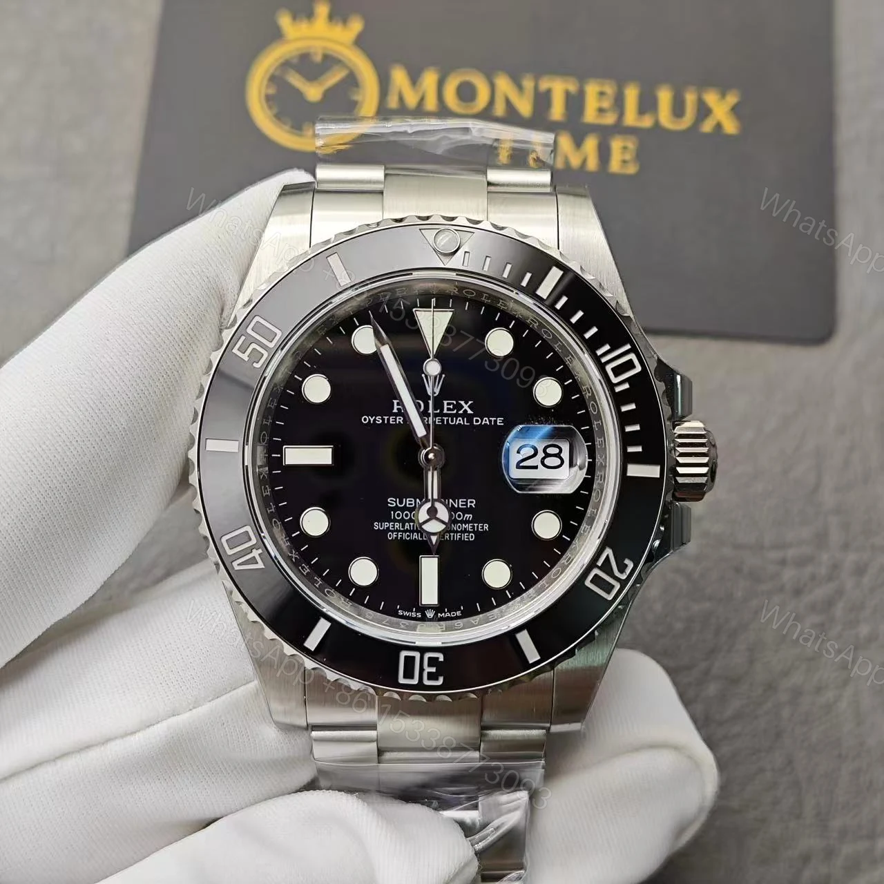 View 2 of Replica Rolex Submariner – Silver/Black 40mm 116610LN