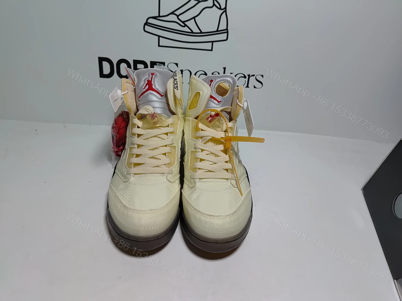 View 8 of OFF White x Air Jordan 5 Retro SP Sail DH8565-100