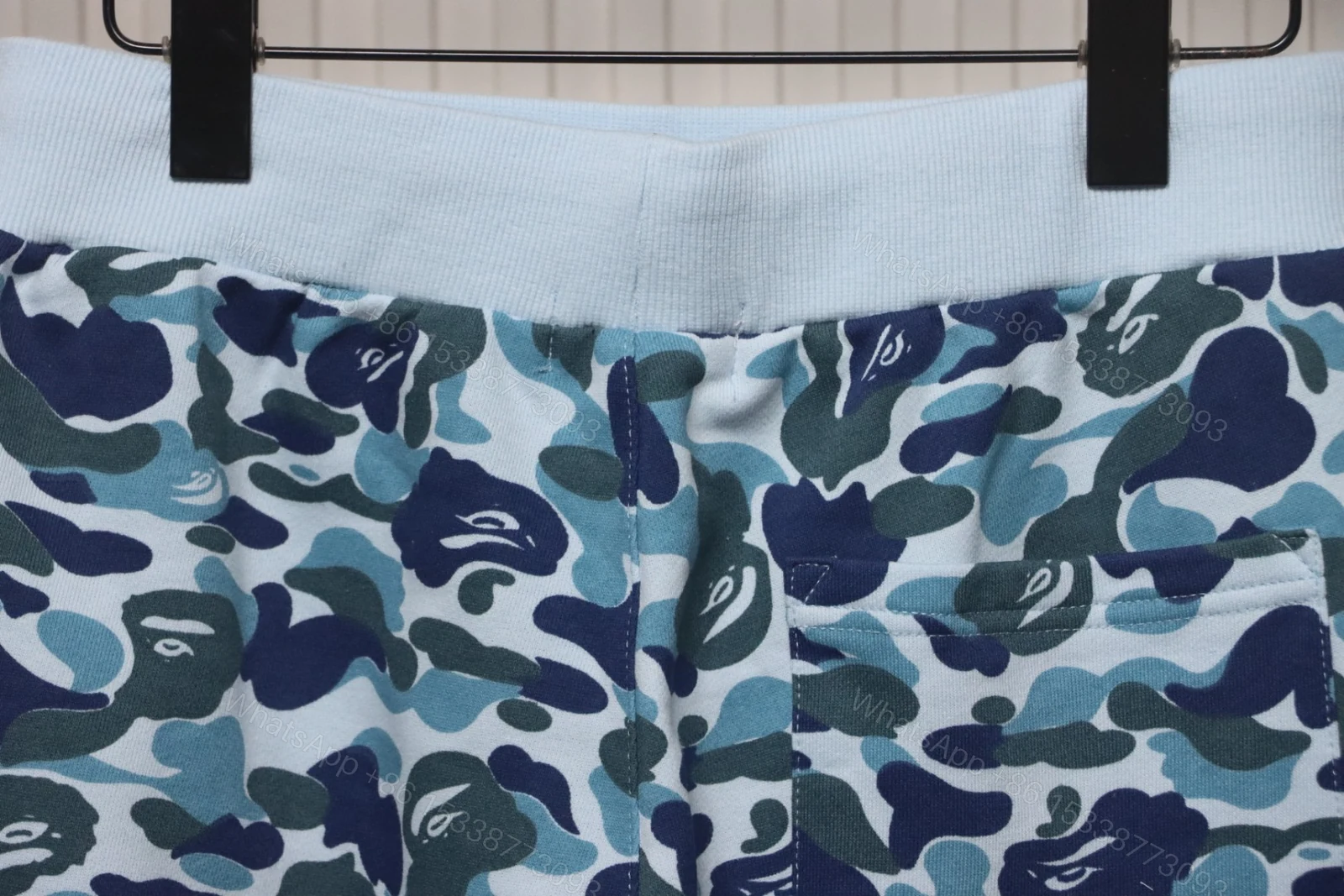 View 6 of Bape Camo Shark Shorts Blue