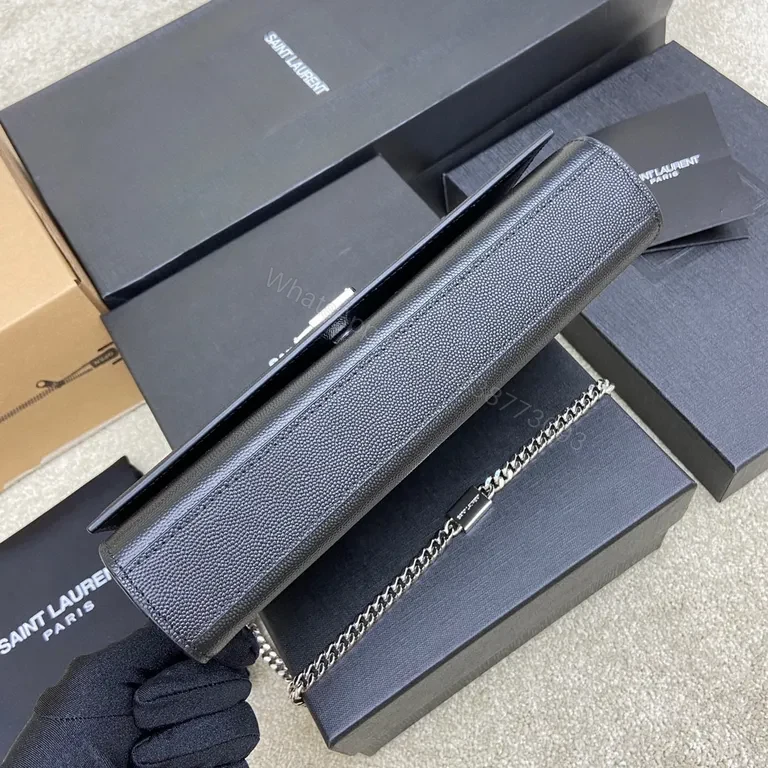 View 8 of Chic Black Leather Wallet on Chain â€” Luxury Day-to-Night