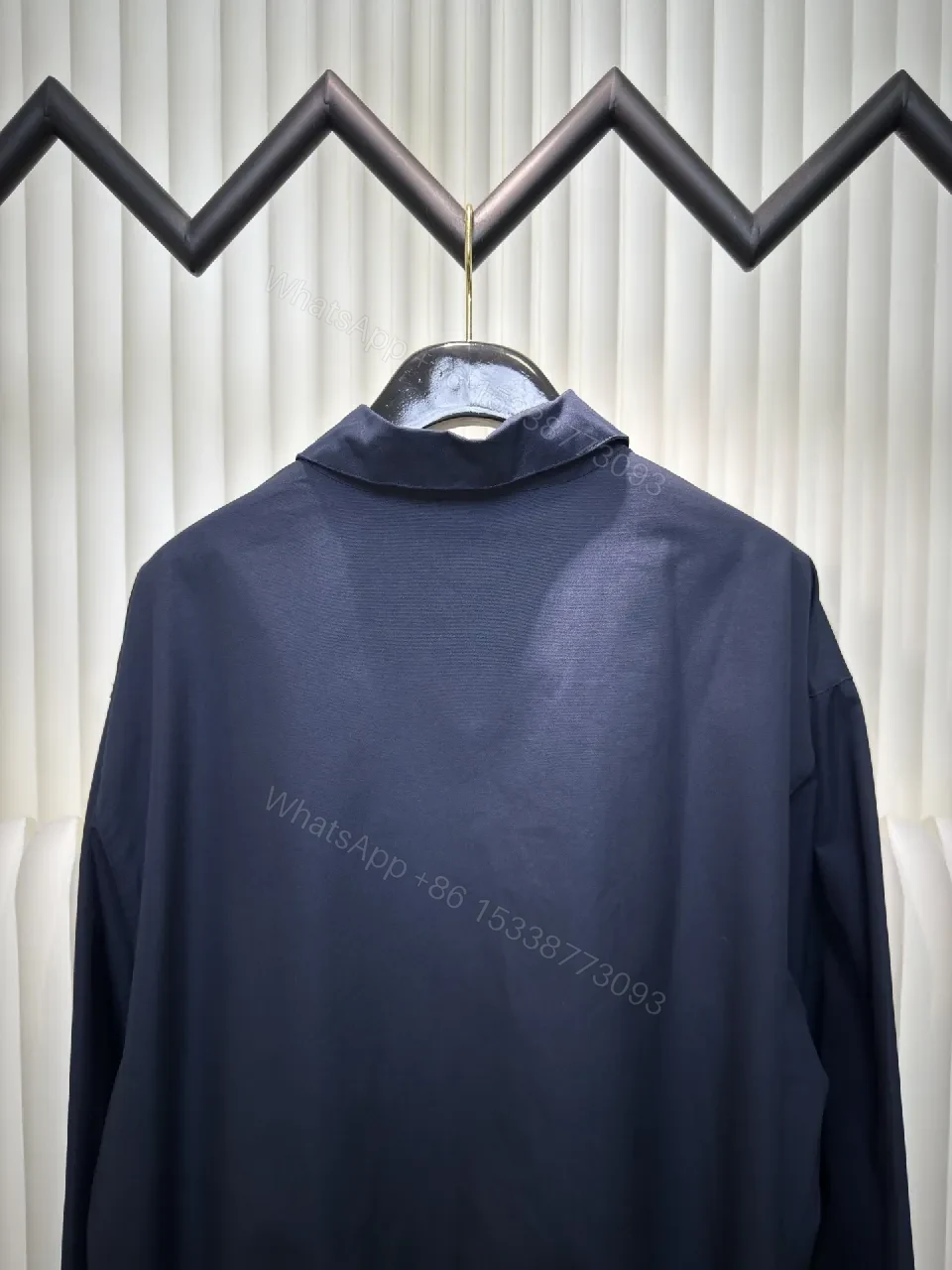 View 9 of Navy Windbreaker: Minimalist Luxe Light Shell, Subtle Logo