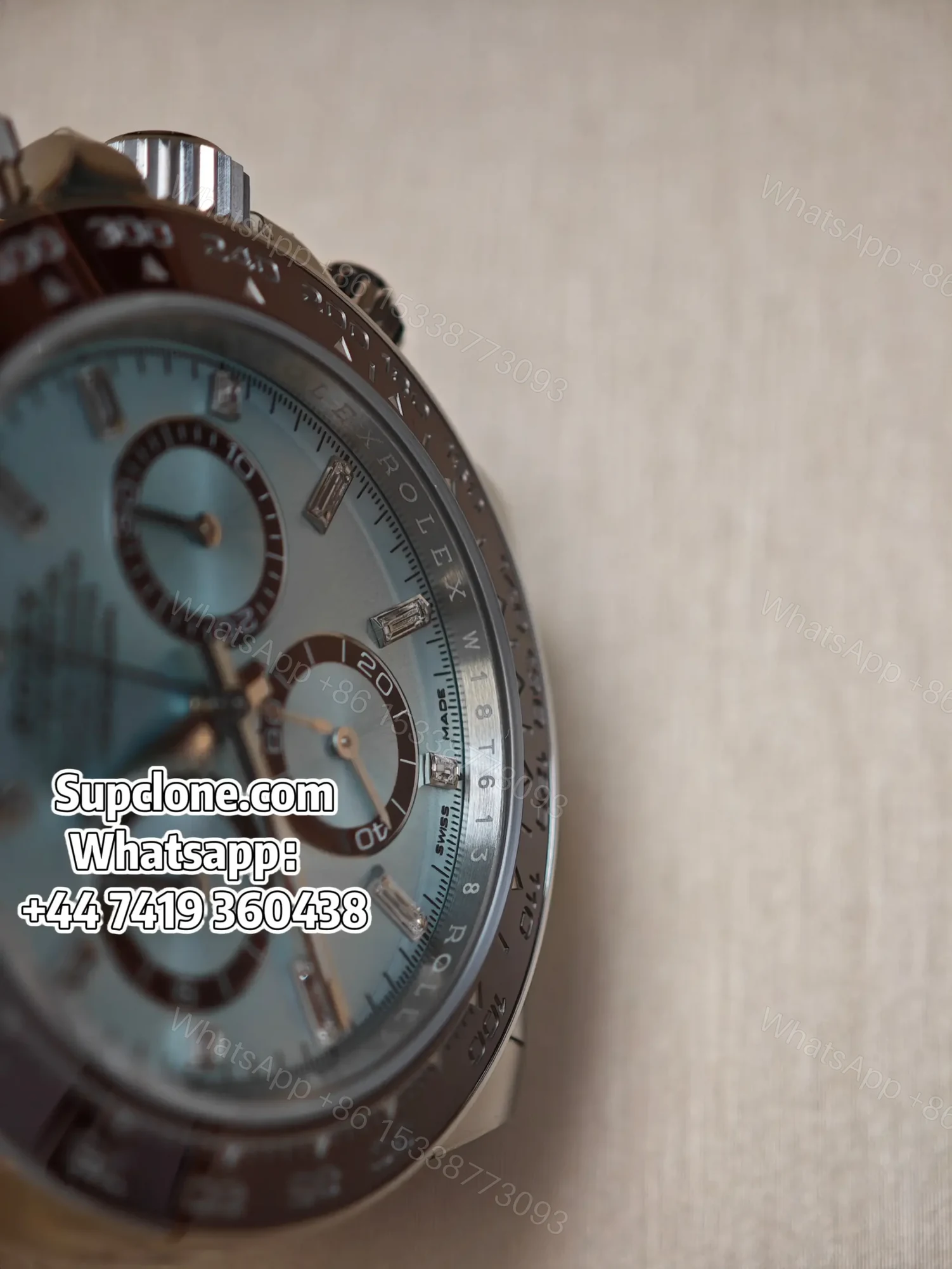 View 6 of Rolex Daytona Super Clone M126506-0002 Ice Blue Diamond Dial 4131 Movement