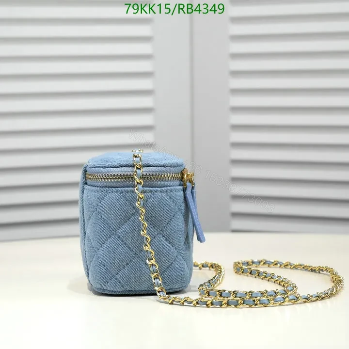 View 2 of Chanel Mini Cube Pearl Crush Vanity Bag in Sky Blue GQ932 – Vibrant Color Expressions
