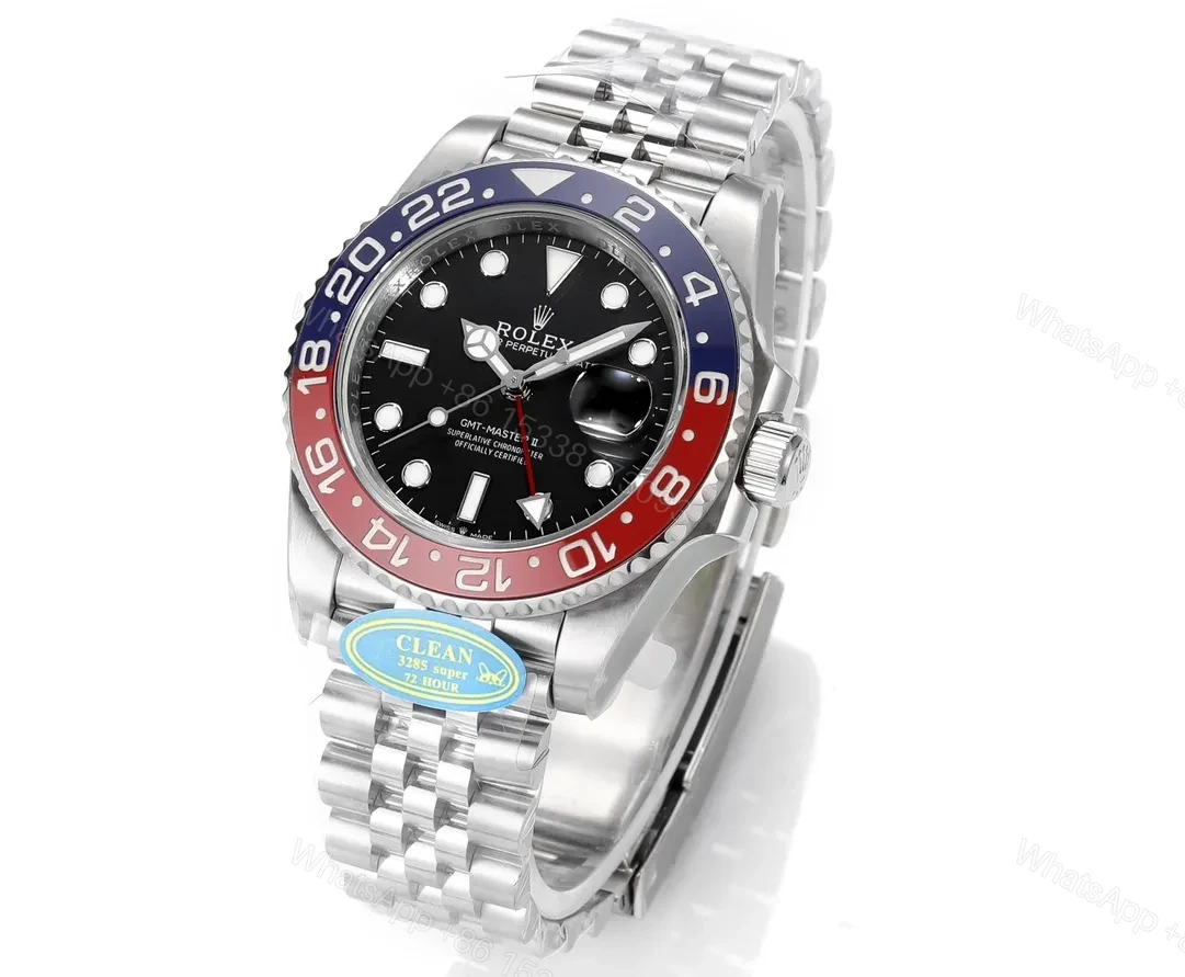 View 2 of OW Factory Clean Factory ROLEX GMT-Master II Steel Black Dial Watch