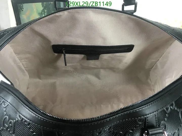 View 10 of Gucci Large Black Canvas Bag Knockoff Embossed with GG Logo VC73DZ