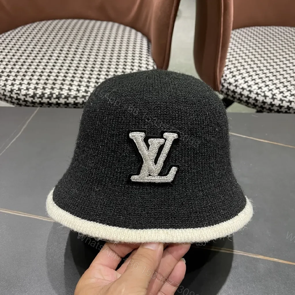 View 2 of Compact Luxury Knit Hat with Subtle LV-Inspired Emblem