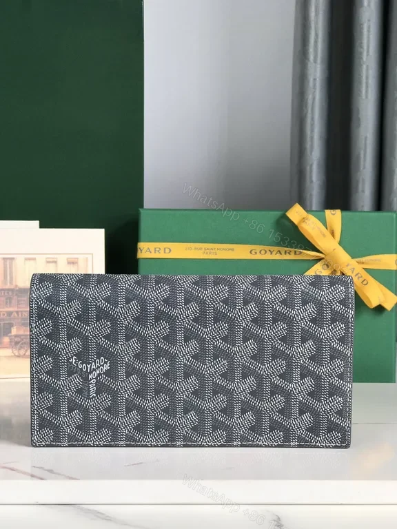 Charcoal Leather + Textured Pattern + Modern + Discreet Luxe + Compact Wallet — view 1