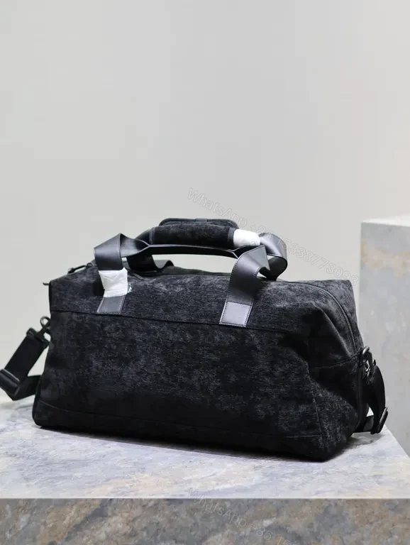 View 4 of Structured Black Duffle: Luxe Texture, Organized Utility
