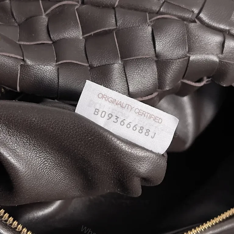 View 5 of Taupe Woven Leather Knotted Handbag â€“ Structured Luxury Bag