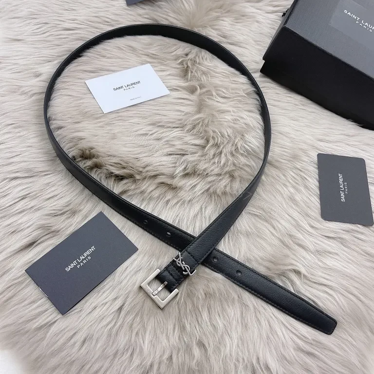 View 6 of Chic Leather Belt with Modern Hardware - Luxury Accessory Belt