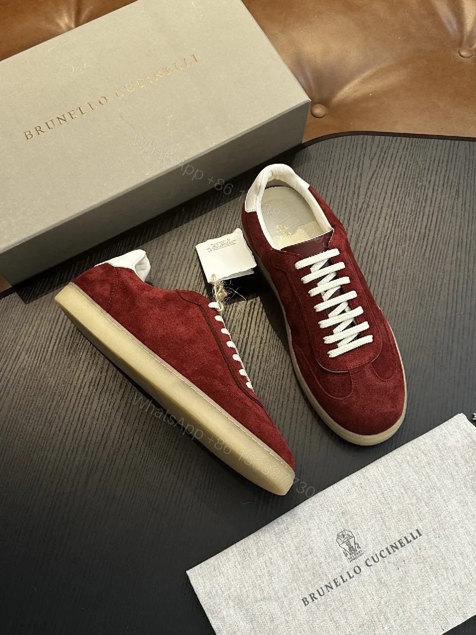 Burgundy Suede Low-Top Sneaker | Refined Comfort, All-Day — view 1