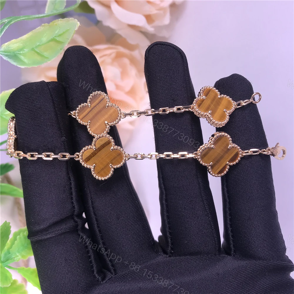 View 2 of Van Cleef Arpels Vintage Alhambra Bracelet 5 Motifs Tiger Eyes