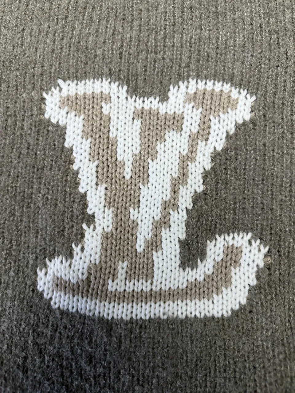 View 5 of Cozy Boucle Knit Luxury Monogram Sweatshirt with Subtle Shine