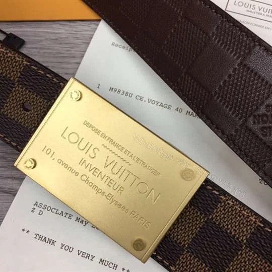 View 4 of L0UIS VUITT0N NEO INVENTEUR REVERSIBLE 40MM DAMIER EBENE CANVAS BELT – B133