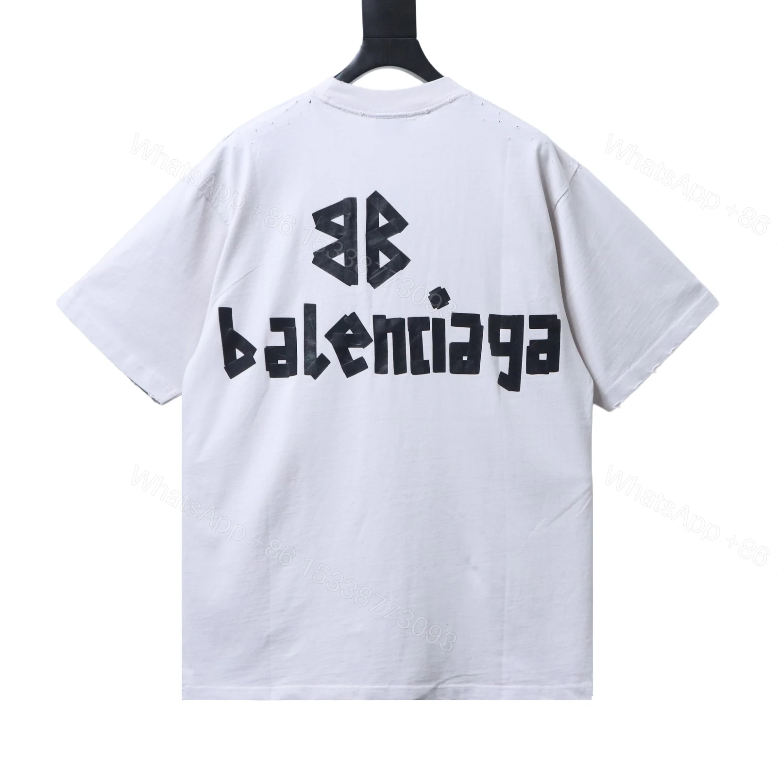 Balenciaga Clothes 25SS American Paper Tape Short-Sleeve T-Shirt white — view 2
